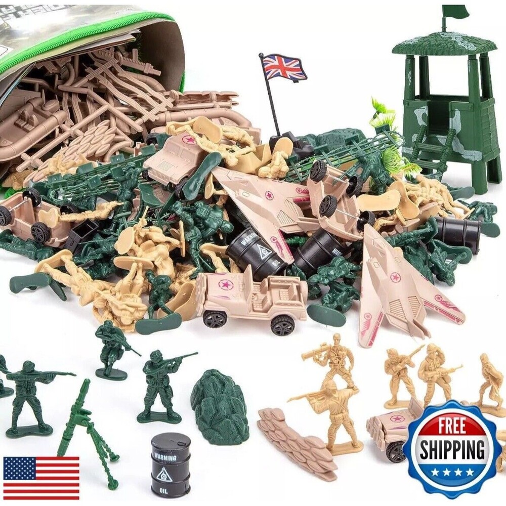 3 otters 120PCS Army Men Military Set, Army Men Toy Soldiers Military Figures